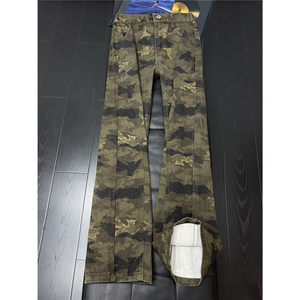 B221 美式ins高街暗黑小众修身微喇迷彩牛仔裤 LK26653-特P38控78图片