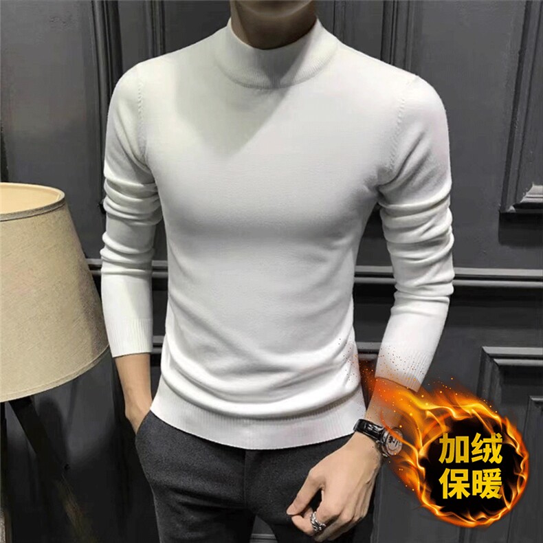 高品质含羊毛！一体绒！现货！纯色半高领毛衣MY01-P42加绒P55，男装针织衫/毛衣，星座1611B