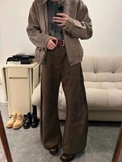 网图-K889-P6825春装重工休闲弯刀裤宽松直筒拖地裤，男装休闲裤，电商B327