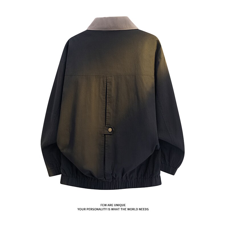 春季新款CD2055-TP80118港风复古贴标设计感宽松休闲夹克男,男装夹克,电商A102