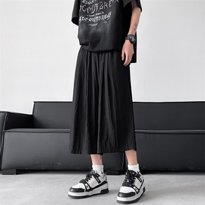 8XL-M 特大码阔腿山本裤冰丝裤男薄七分裤褶皱慵懒凉凉裤K977P45图片