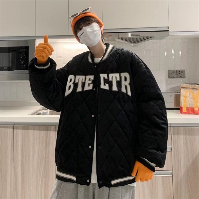 帅气棉服男潮牌ins冬季宽松青年棒球服百搭港风外套棉衣MY57-p75,男装棉衣,星座1008-2