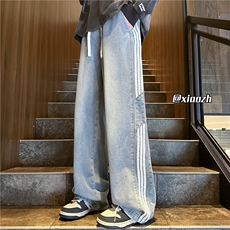 XZ616秋季新款重磅破缝织带拼接休闲牛仔长裤TY3793特P40控78，男装牛仔裤，星座512A（原616）