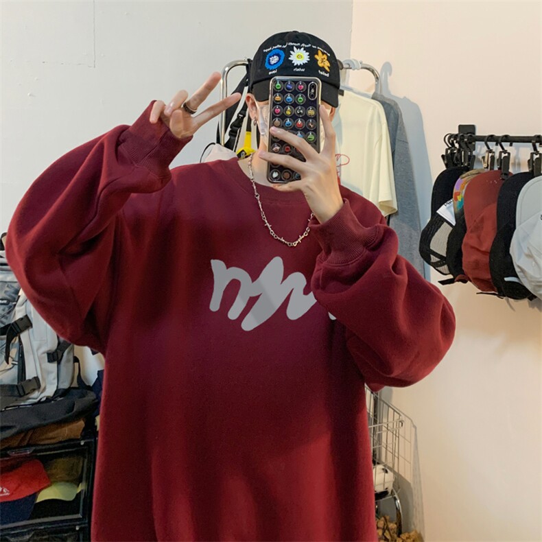 ！圆领卫衣男装港风长袖T恤男外套男WY127-P28,男装卫衣,电商B367
