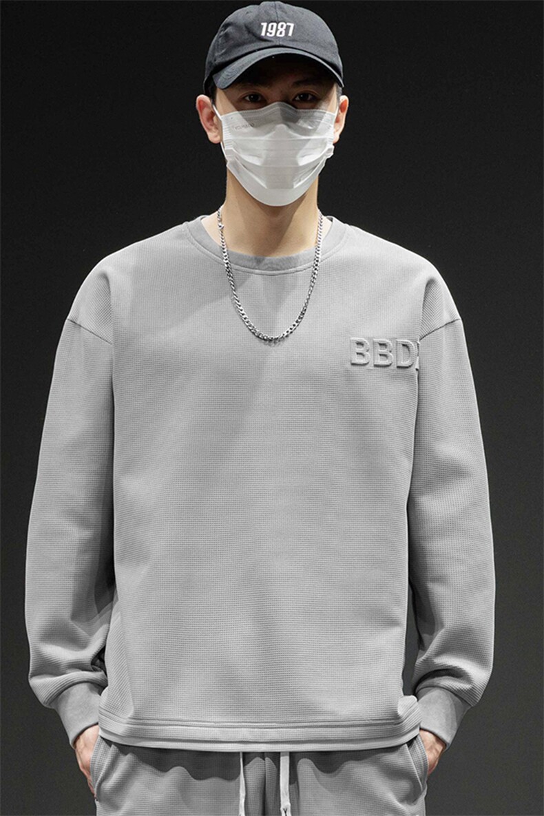 M-8XL假两件大码休闲圆领印花运动卫衣男大码,男装卫衣,星座209