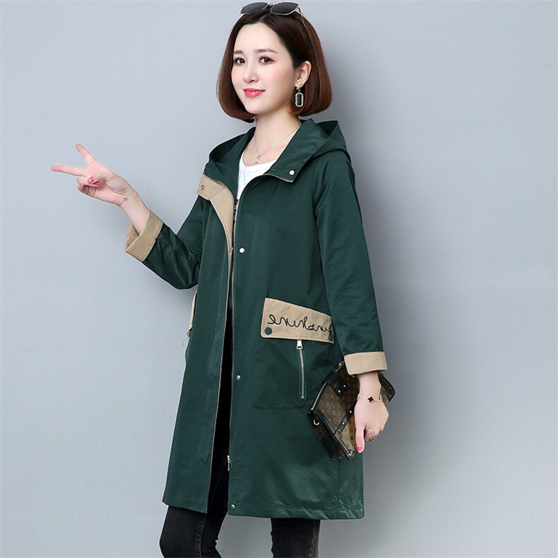 2021新款时尚气质百搭长款风衣外套女图片