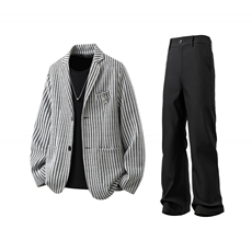 肌理感西服M-5XL大码送胸针涤纶XF78140P85控西裤XF78151P45，男装西服，星座227-7