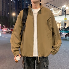 现货美式蝙蝠袖立领夹克外套男2026新款短款外套JK02636-P75，男装夹克，星座308B-2