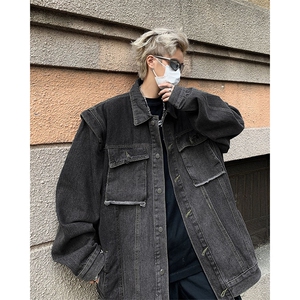 2024高街潮牌ins牛仔外套春季新款休闲宽松工装夹克男 W7962-P65图片