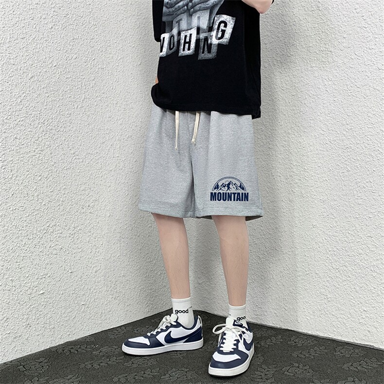 HD74255-P22华夫格短裤男大码宽松五分裤男直筒中裤,男装休闲裤,电商A040