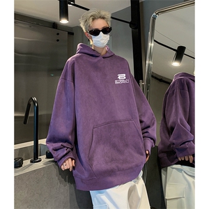 抖音得物供货提供视频 秋冬重磅美式麂皮绒连帽卫衣 JLM33图片