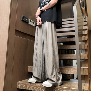 01山本裤男潮薄款冰丝阔腿裤垂感宽松拖地裤XZ211-1-K2419-P40图片