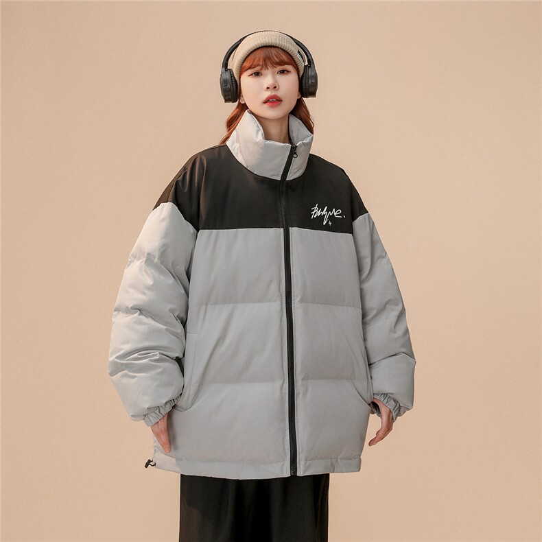 中性22冬季新款ins潮流字母印花厚款保暖立领棉衣MY273P115控138,男装棉衣,A247A