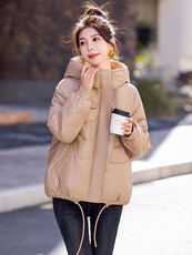 冬装新款简约时尚保暖连帽休闲棉服棉衣外套，女装棉衣/棉服，韩美纤衣