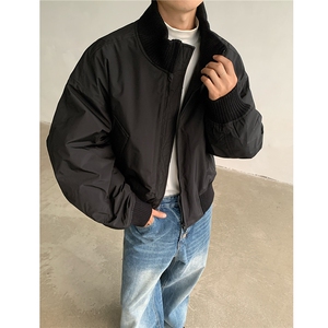 美式飞行夹克棉服男款冬季潮牌痞帅立领短款男士棉衣外套夹棉加厚图片
