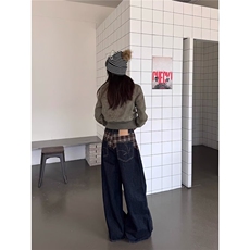 宽松直筒裤男款原色牛仔裤春秋季美式高街经典原牛百搭新款长裤子，男装牛仔裤，星座302B-3
