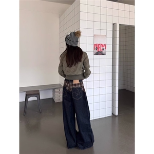 宽松直筒裤男款原色牛仔裤春秋季美式高街经典原牛百搭新款长裤子图片