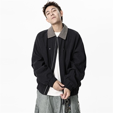 得物二开翻领百搭时尚灯芯绒简单复古工装夹克外套男JK1356-P85，男装夹克，星座1103-3