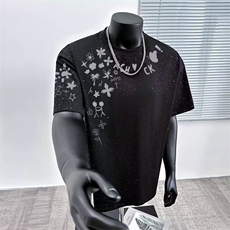 万针全刺绣工艺抖音得物高品质260克重磅纯棉双纱美式高街短袖T恤，男装T恤，电商A486