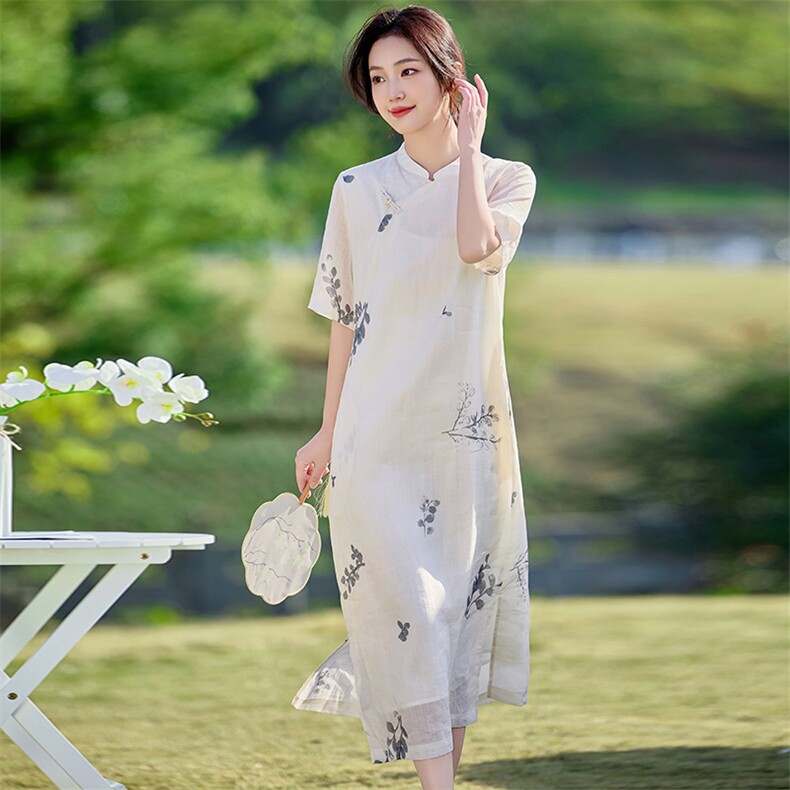 2026年夏季苎麻文艺/优雅旗袍,女装汉服/婚纱/旗袍/礼服,江南依恋