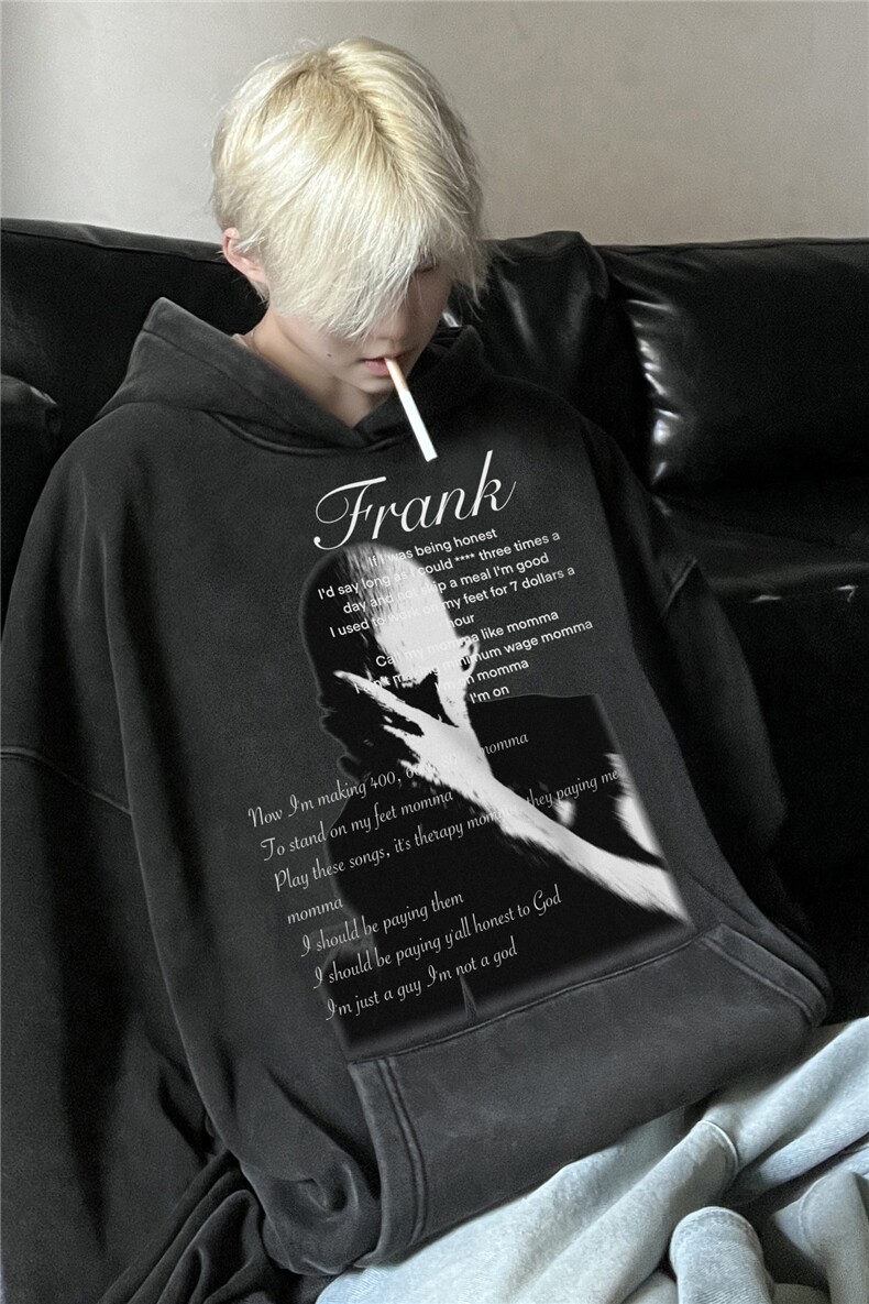 INS美式高街潮流人物印花宽松水洗连帽卫衣JK23528特批53控88,男装卫衣,星座605(原A050)