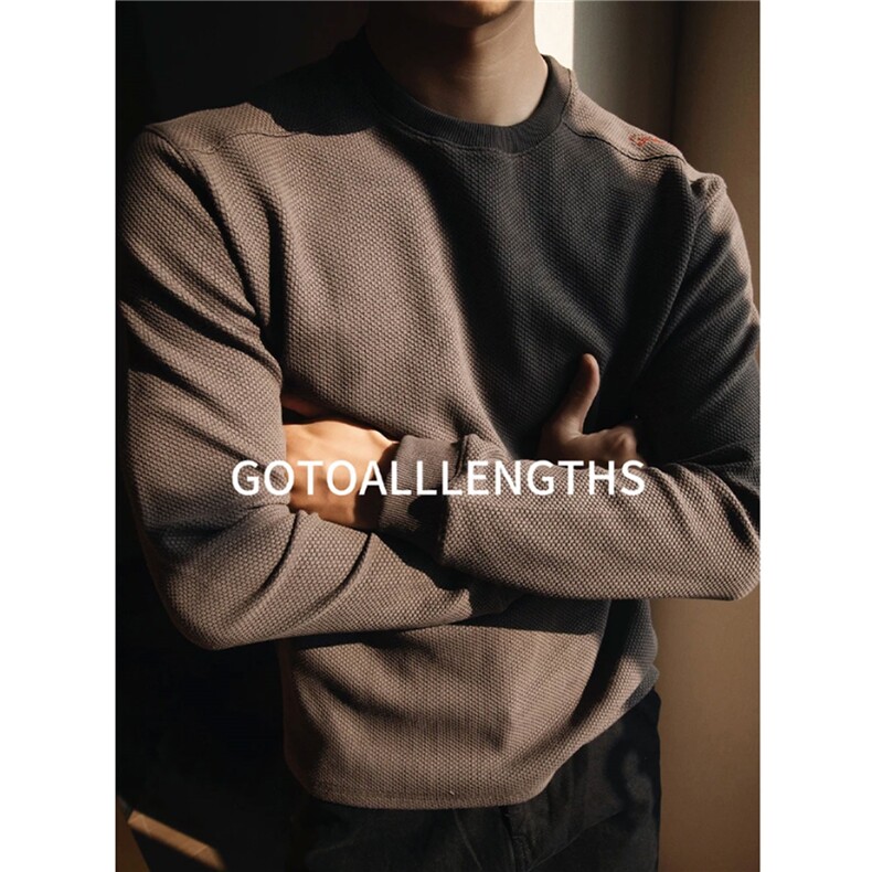 网图美式蜂窝红标限定基础打底衫休闲T恤刺绣圆领长袖D495特P25，男装T恤，电商A335-1（原A458）