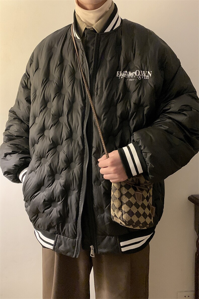 1港风定制面料宽松保暖棒球领大码M-5XL羽绒服外套8709P168控229,男装羽绒服,星座226-2