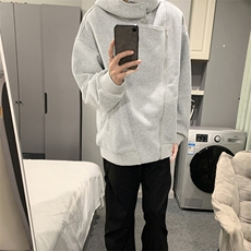 抖音得物品质26春装美式重磅结构斜拉链高领连帽卫衣开衫外套W61，女装短外套，电商A486