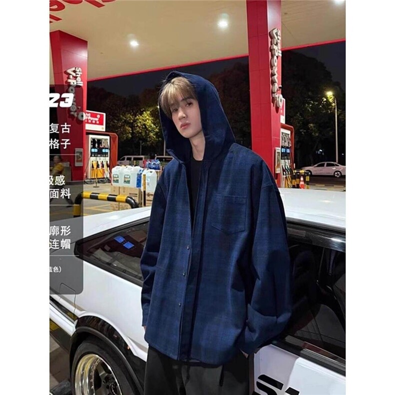 长袖衬衫日系港风ins宽松衬衣男生夏季潮流百搭休闲外套CSS701P75，男装衬衫，电商D256-2(原A064-2)