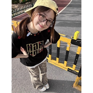 万针全刺绣工艺抖音得物高品质260克重磅纯棉双纱美式高街短袖T恤图片