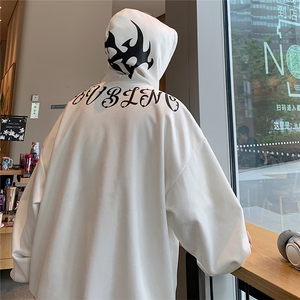EQ305 这是一件很潮的美式麂皮绒连帽套头卫衣男秋季宽松外套P58图片