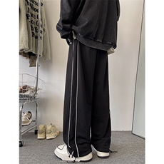 8XL-M特大码春夏季反光条设计美式高街休闲运动裤阔腿裤男K949P55，女装休闲裤，电商D206-1