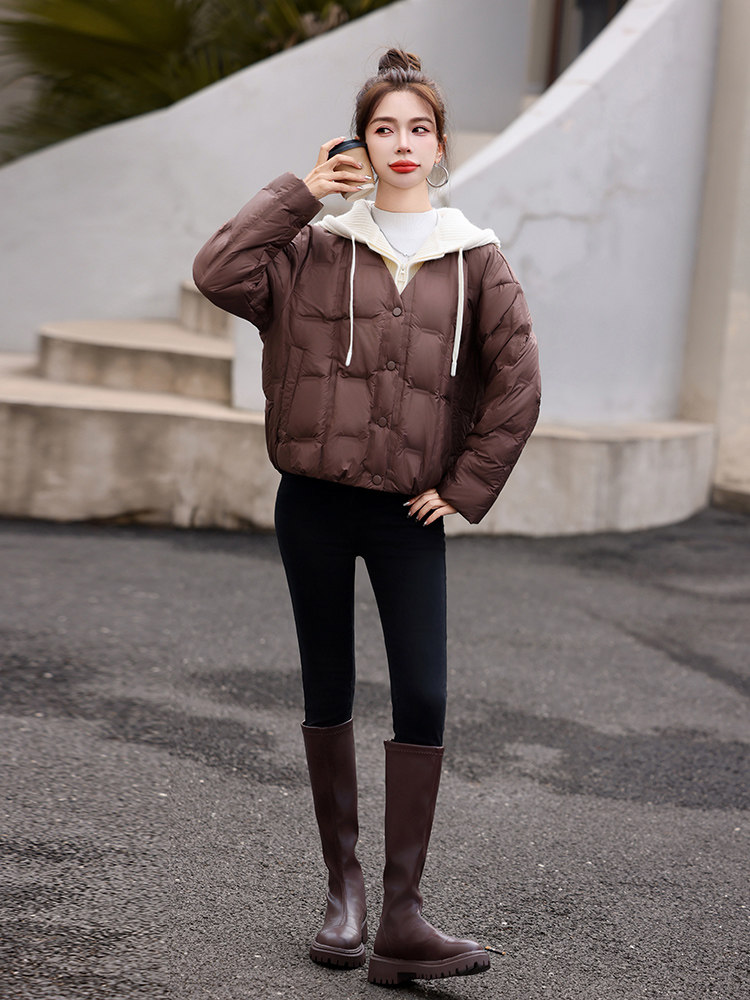 现货现货羽绒服女短款冬季2025新款小个子宽松韩版加厚外套现货！,女装羽绒服,一安秀