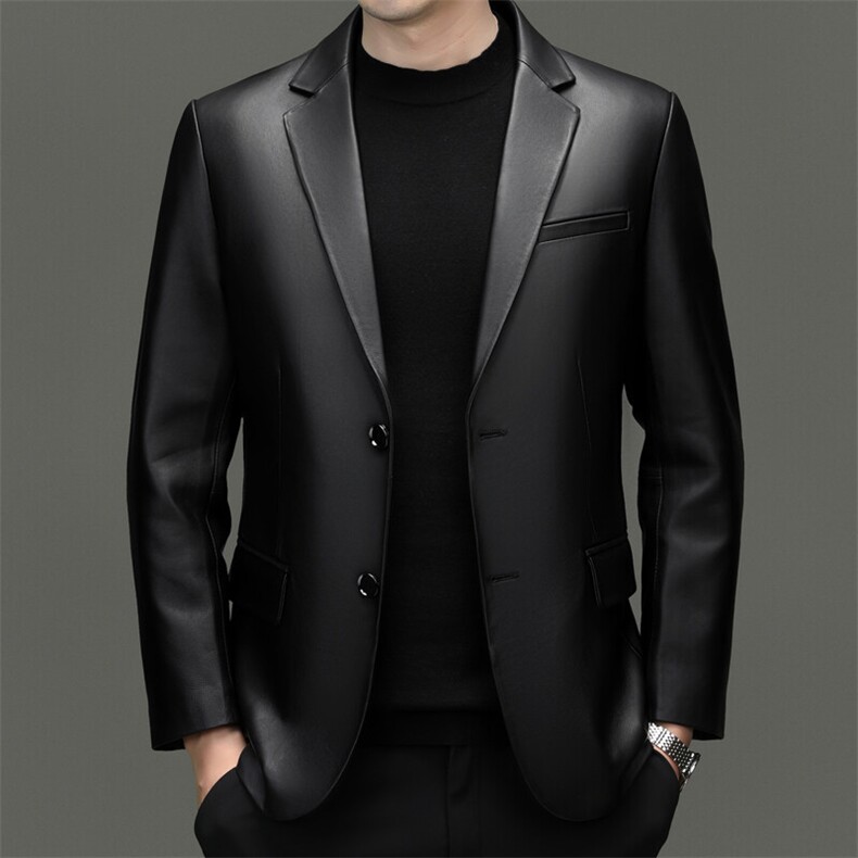 BG8113新款皮衣男绵羊皮外套商务休闲西服韩版修身,男装西服,电商B360