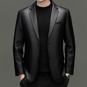 BG8113新款皮衣男绵羊皮外套商务休闲西服韩版修身图片