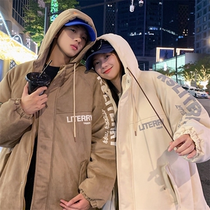 麂皮绒连帽棉衣男女棉服新款棉袄加绒外套冬装 3355-P90 控128图片