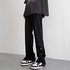 美式高街vibe裤子vintage牛仔裤男排扣开叉微喇直筒长裤NC28-p48，男装牛仔裤，星座1008