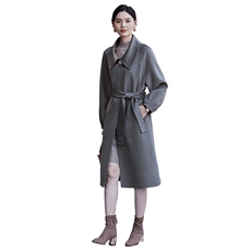 2024秋冬新款韩版显瘦赫本风毛呢外套女过膝，女装双面呢大衣，怡欣双面呢工厂店