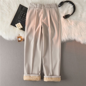 加绒时尚文艺百搭简约新款潮流流行气质休闲裤西裤7312 P47,男装西裤,星座410-2