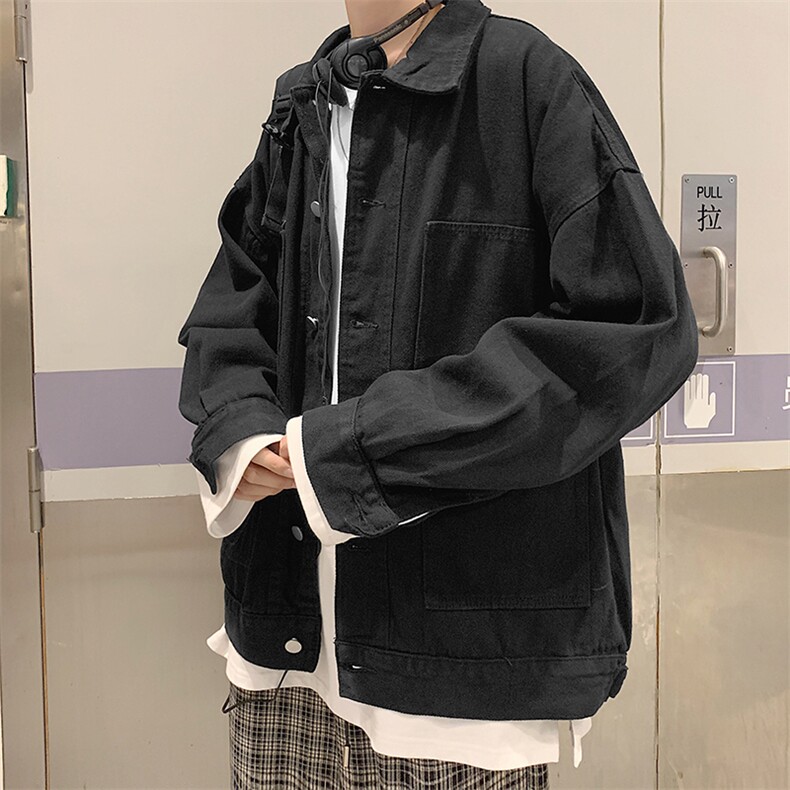 秋季新款韩版宽松工装夹克男女潮牌外套JK205/P60,男装夹克,电商D202-1