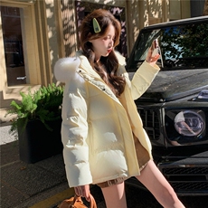 露丝同款送手套90白鸭绒超大狐狸毛羽绒服2B153-8813-P450-K585，女装羽绒服，2B153