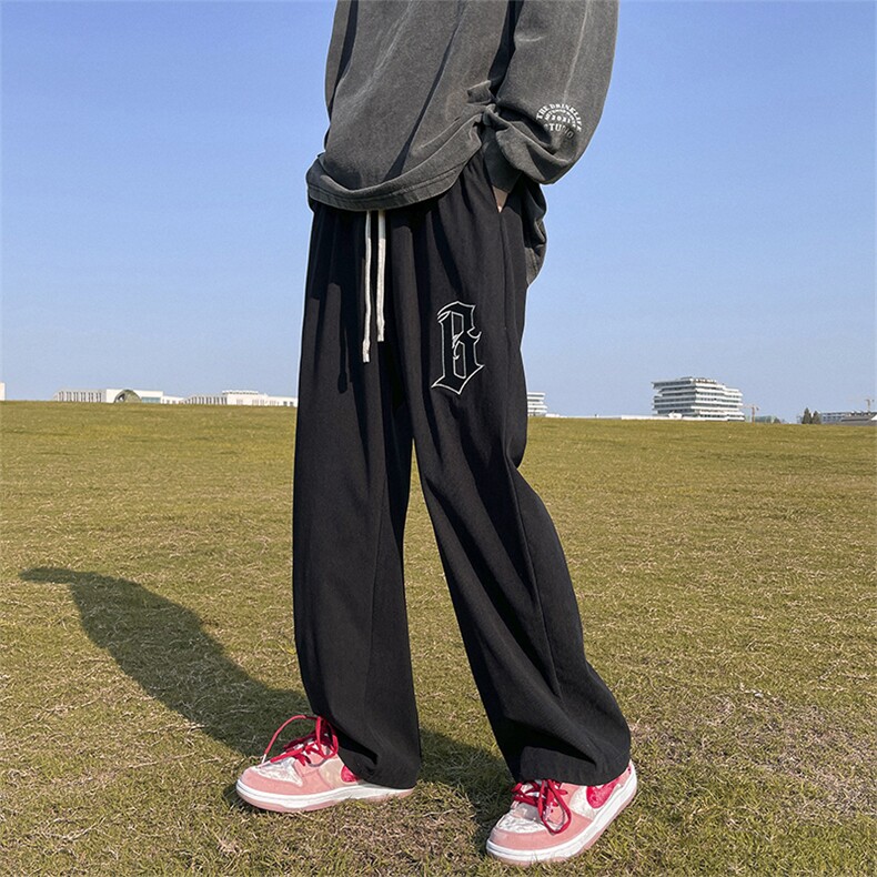 D232A-KZ12-P50重工刺绣垂感超好的直筒休闲裤，男装休闲裤，电商D232A