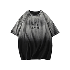 2023夏季新款圆领短袖T恤男女港风渐变宽松半袖1533-P50控价68，男装T恤，电商A441-1