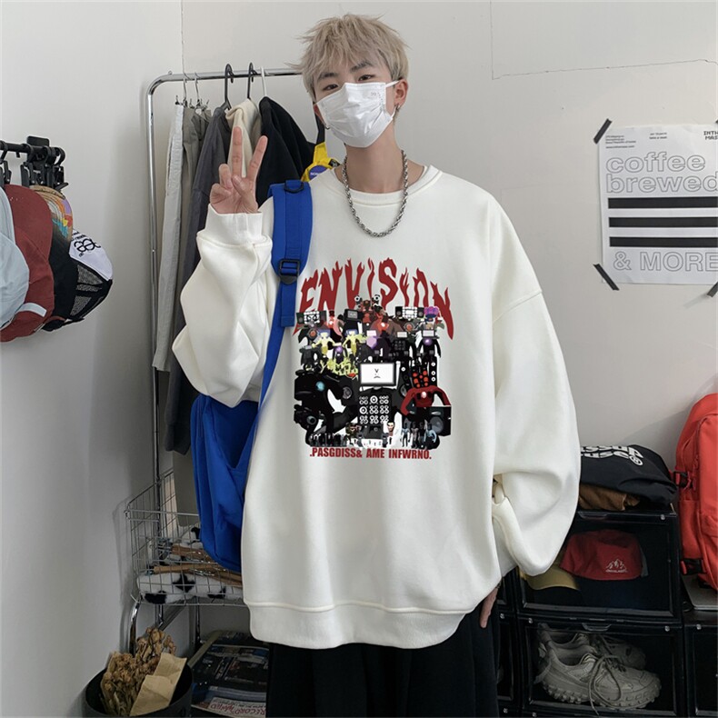 特P25控48秋冬新款男士圆领卫衣宽松休闲日常百搭上衣WQ2433,男装卫衣,电商B370