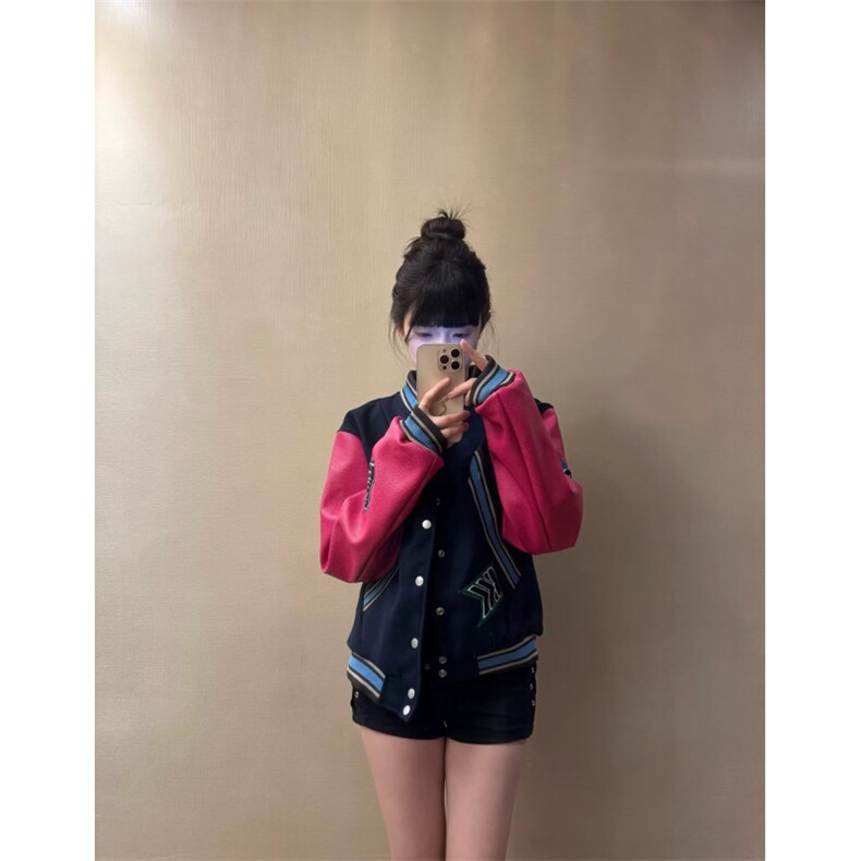 棒球服日系ins潮流慵懒流行时尚原宿简约气质新款文艺百搭WJK6719,女装职业装,星座208-5