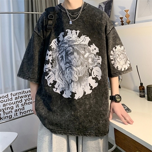 B239-X1005-P38 耶稣抽象短袖T恤男图片