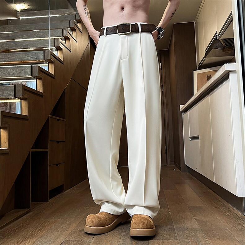男夏季2025新款宽松运动速干男生薄款垂感直筒阔腿长裤Q818-P35,男装休闲裤,星座610（原A335）