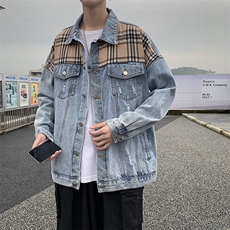 cleanfit短款立领牛仔外套男春秋宽松防风保暖正肩行政夹克外套，男装工装外套，星座506A