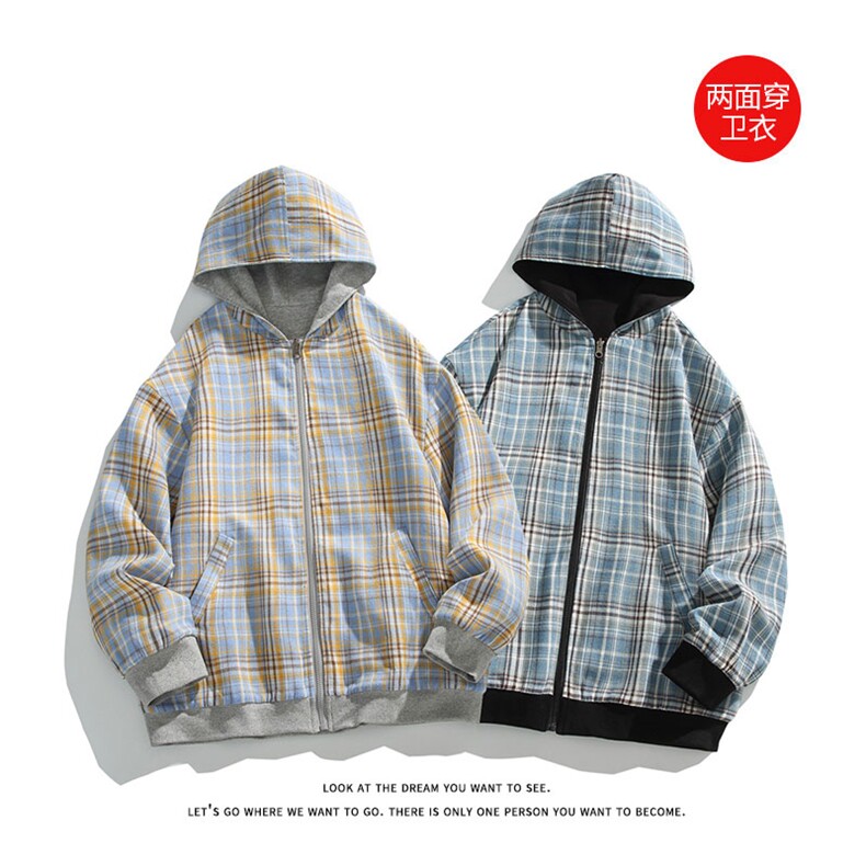双面穿开衫卫衣长袖情侣宽松休闲百搭上衣外套W4628-P65【特价】,男装卫衣,电商A007