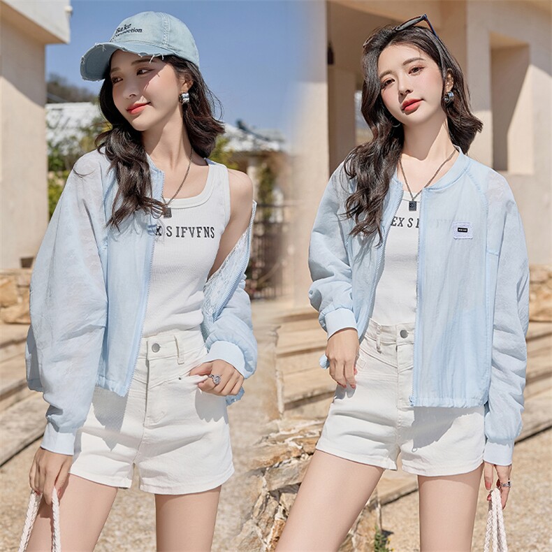 薄款棒球服防晒外套女春夏2025新款洋气妈妈小个子超火短款防晒衣，女装短外套，深水步